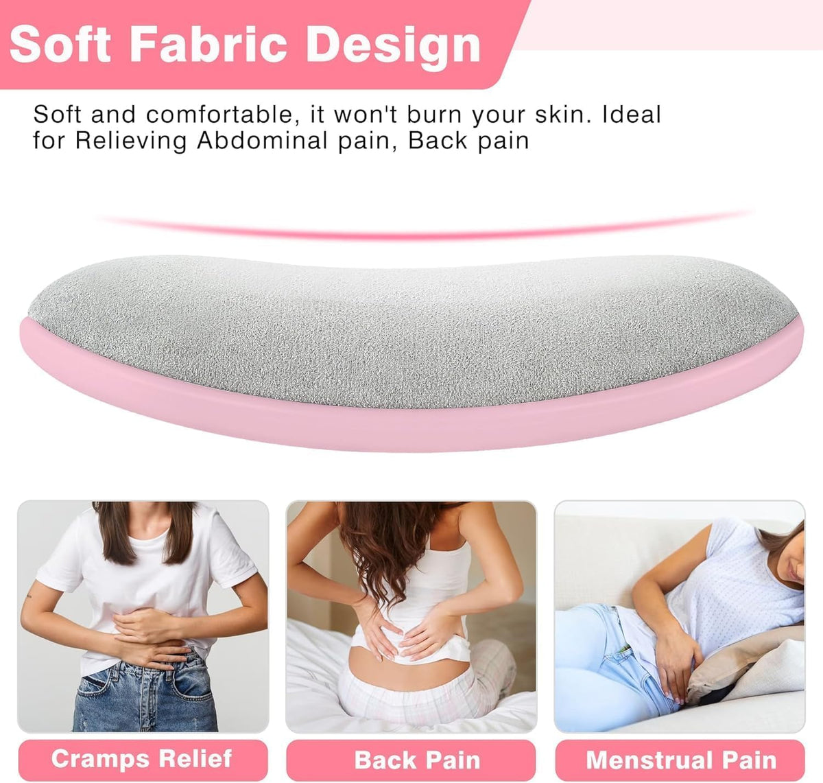 Cordless Period Cramp Relief Massager Belt with 3 Speed & 3 Crampfree Massage Modes Ultimate Heatintg Pad for Period Cramps with Touch Screen Comfortable Soft Fabric & Stretchable Bel  Brand: truecun.in