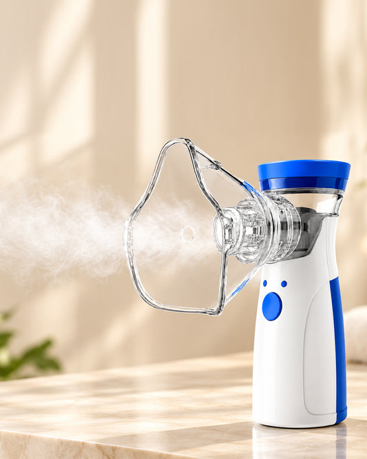 Truecun Portable Mesh Nebulizer Machine for Adults & Kids – Ultra-Quiet Handheld Cool Mist Inhaler with Self-Cleaning Mode, USB-C & Battery Operated Travel Steam Kit for Respiratory Care (White,1 Month Warranty)